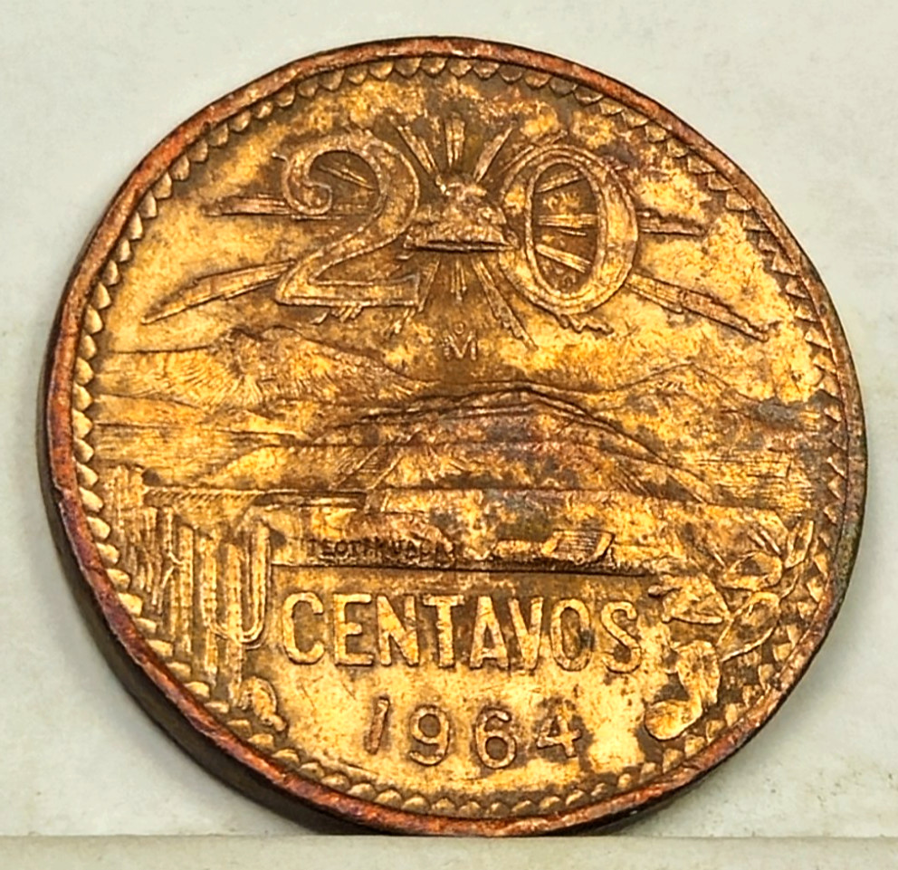 1964 Mexico 20 Centavos RB