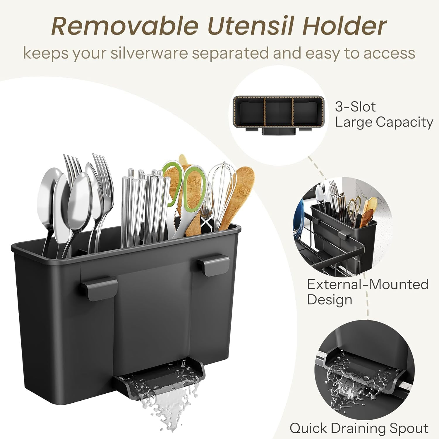Dish Drying Rack - Space-Saving Dish Rack for Kitchen Counter, Stainless Steel D