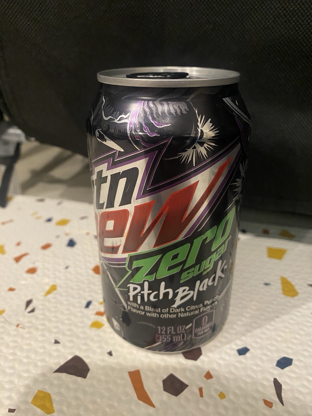 Mountain Dew Pitch Black Zero Full Unopened Can