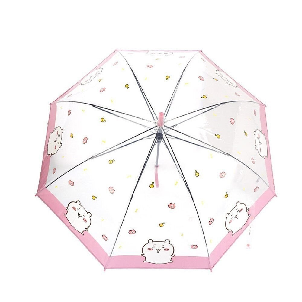 Chiikawa Clear Auto Open J Handle Stick Umbrella for Rain, Rainproof