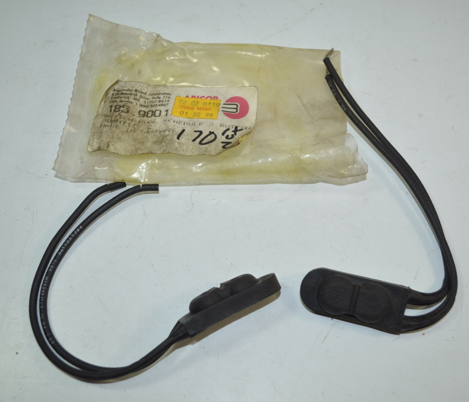 Abicor Binzel Dual Schedule 2 Button Switch Lot of 2 Part# 185.9001