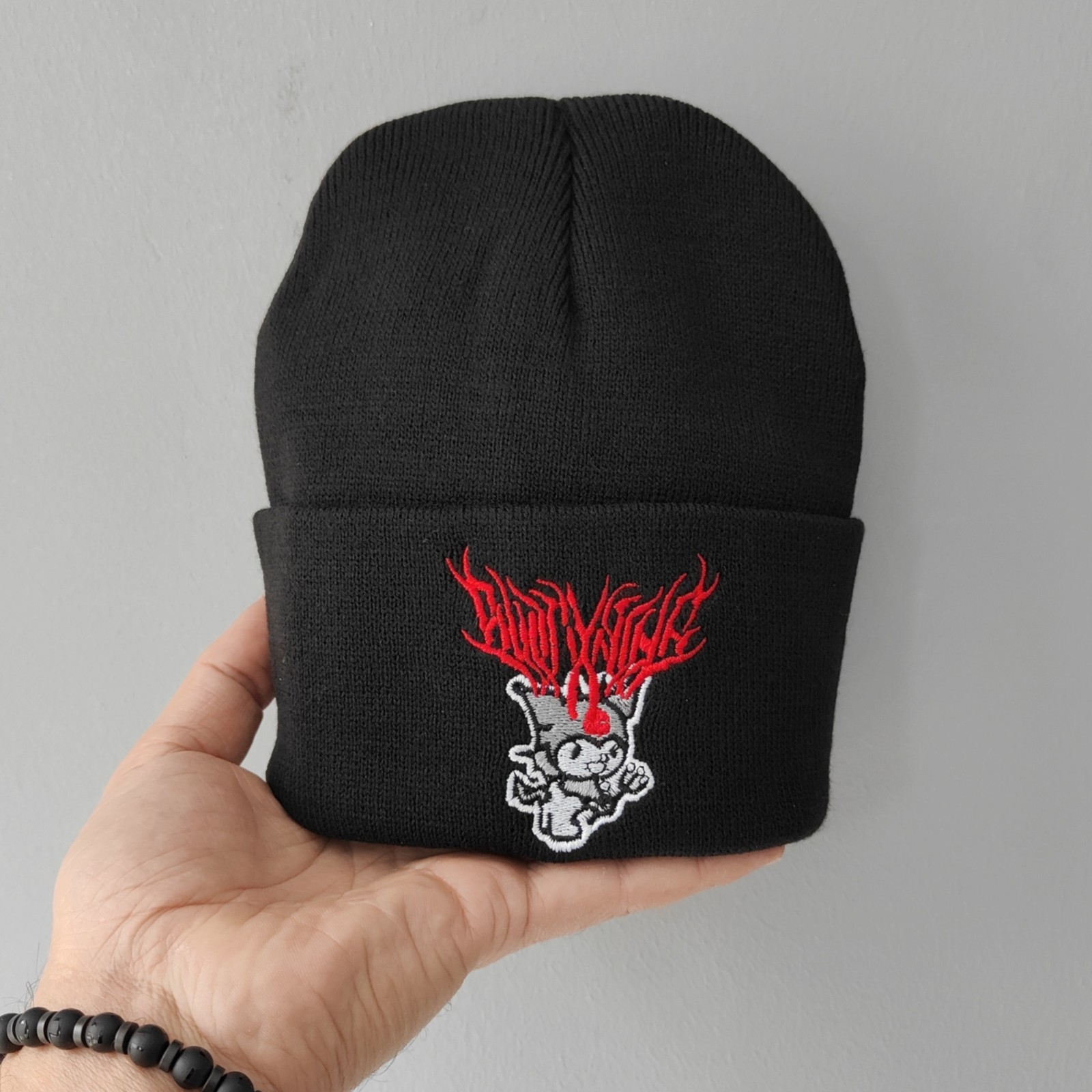 Kuromi Beanie,Anime Embroidery Beanie,Harajuku clothing,Teenage gift,Kawaii