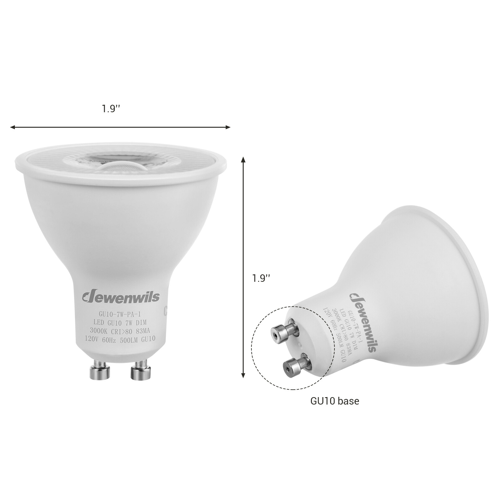 DEWENWILS 6-Pack GU10 LED Dimmable Bulb,Warm White Track Light Bulb,7W LED Bulbs