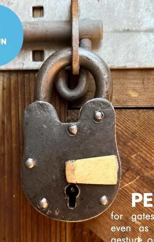 Old Padlock 4'' Working Heavy weight Antique style Iron Padlock