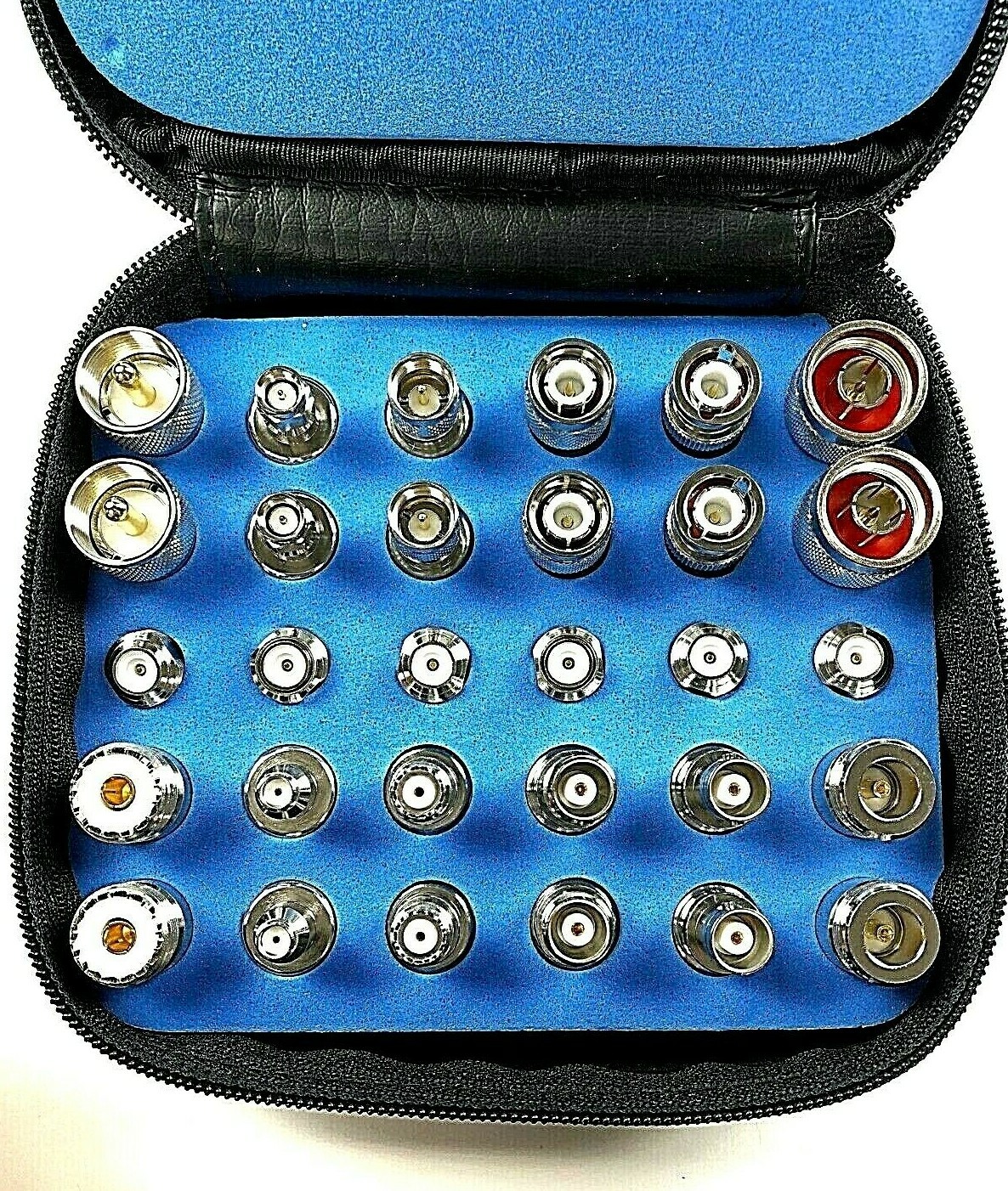 30pcs RF Coaxial Connector Universal Adapter Kit N TNC SMA BNC UHF Mini-UHF