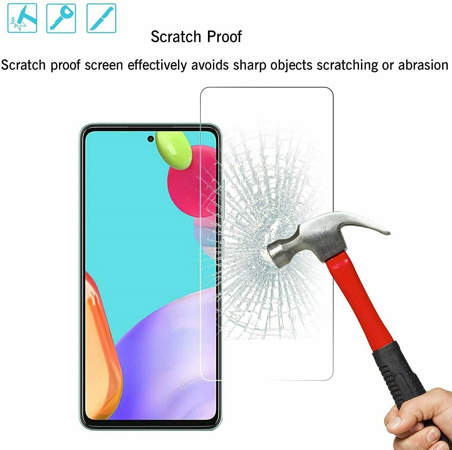 For Samsung Galaxy A52 5G Clear Tempered Clear Screen Protector Case Friendly