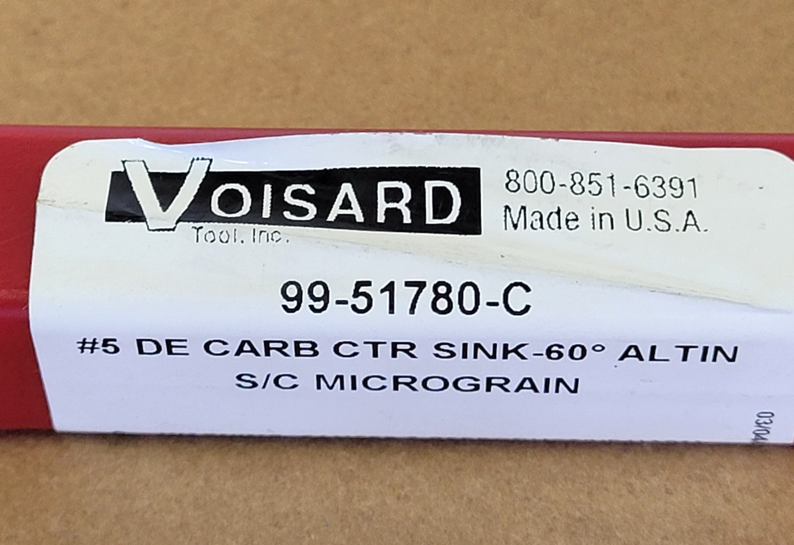 VOISARD 99-51780-C #5 CENTER DRILL COUNTERSINK SOLID CARBIDE MICROGRAIN