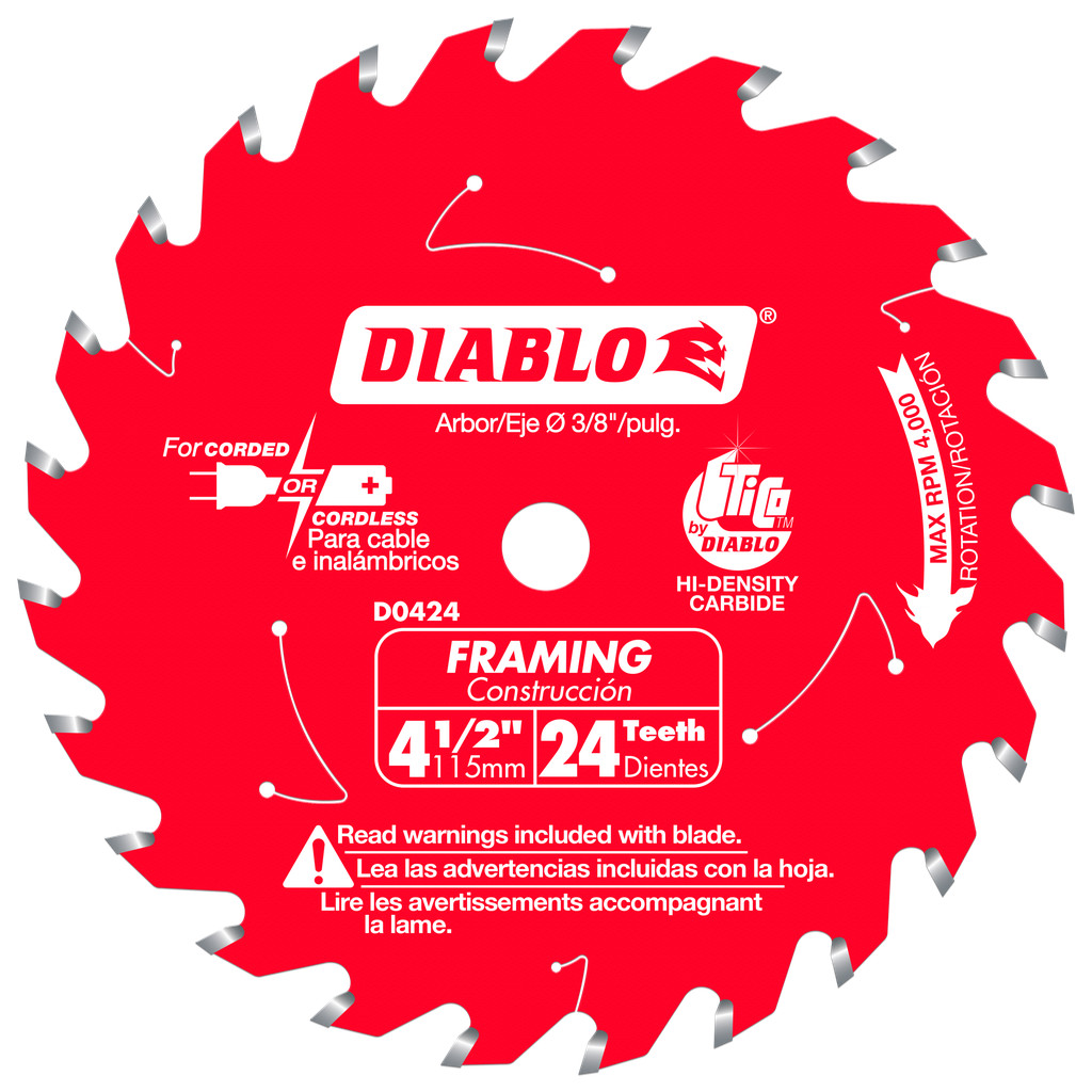 4-1/2 in. x 24 Tooth Framing Trim Saw Blade - D0424X