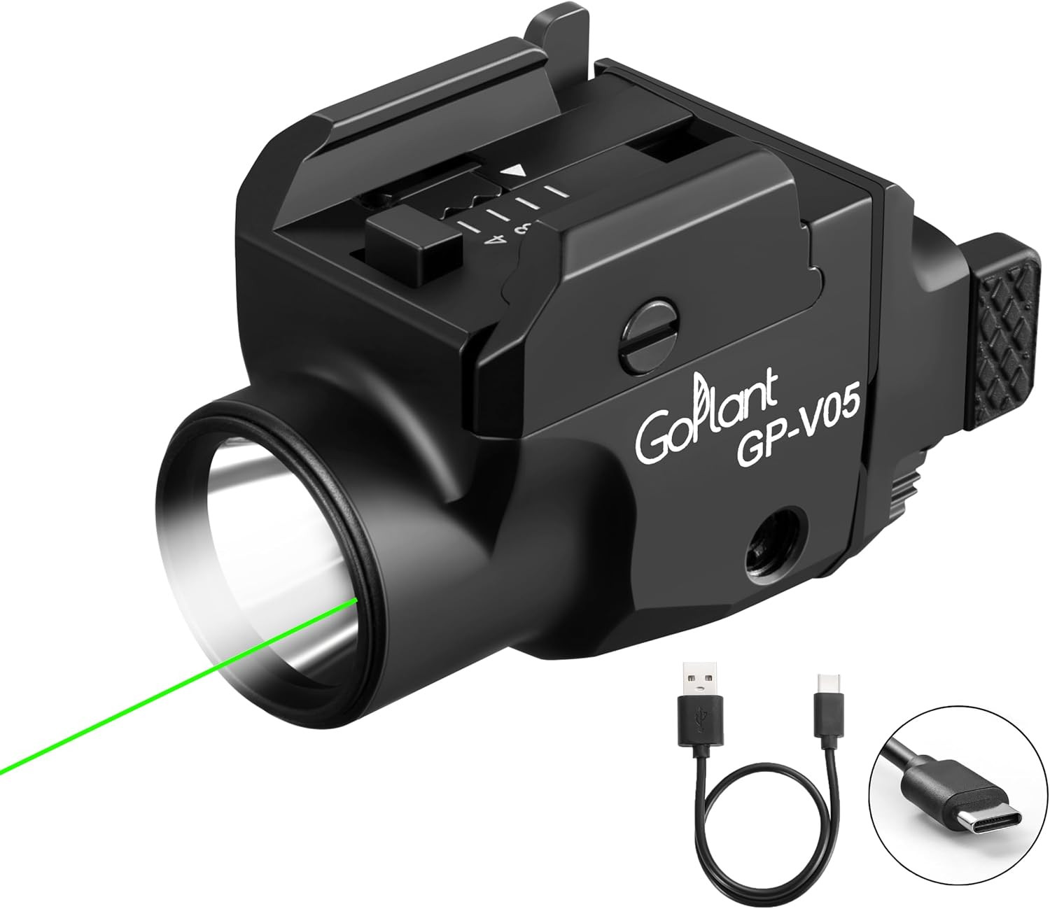 1500 Lumens Aircraft-Grade Aluminum Compact Pistol Flashlight, Picatinny Flashli