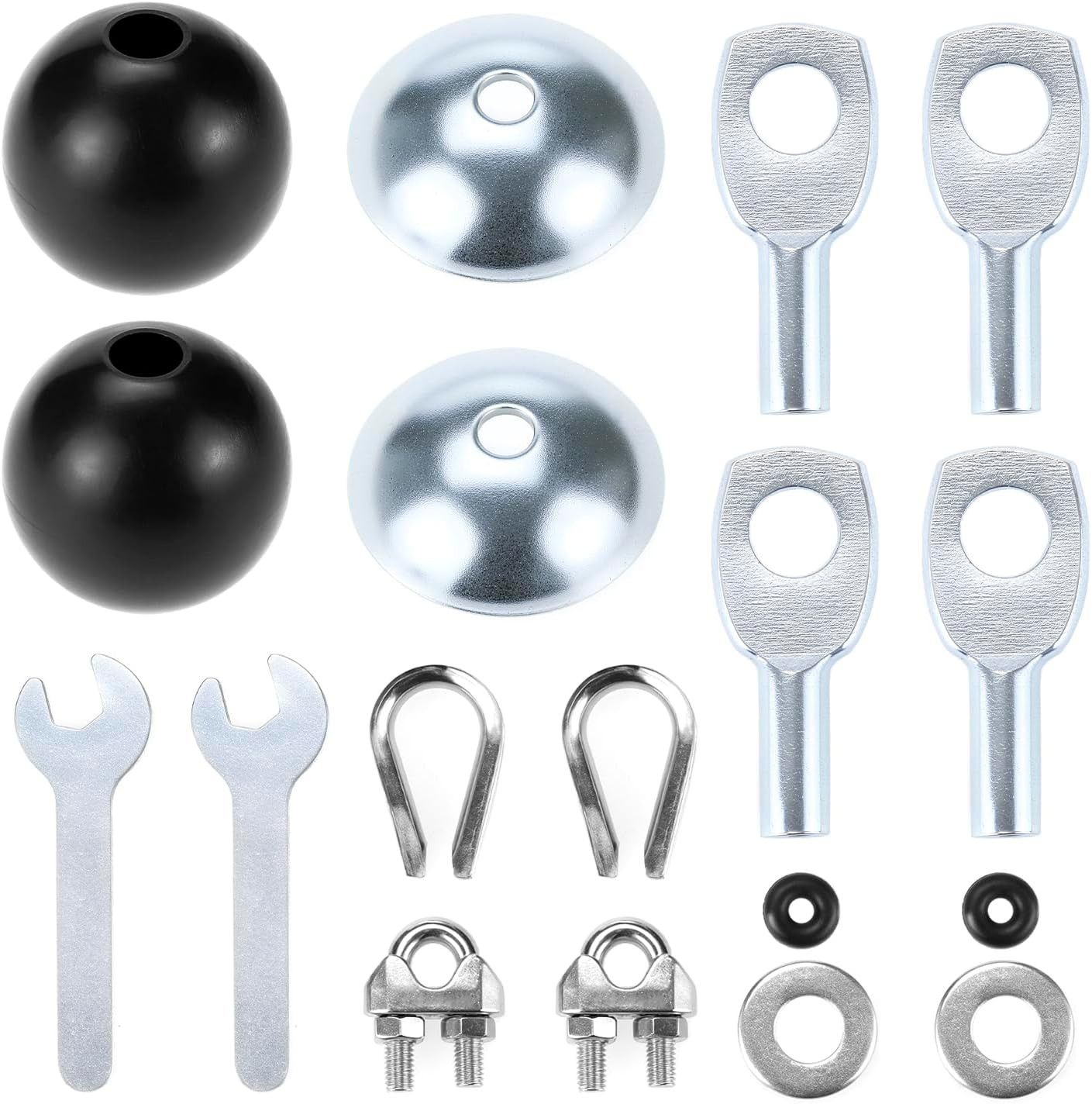 Gym Machine Cable Accessories Set - 5mm Cable Ball Stopper, Bowl-Shape Plate, Ey
