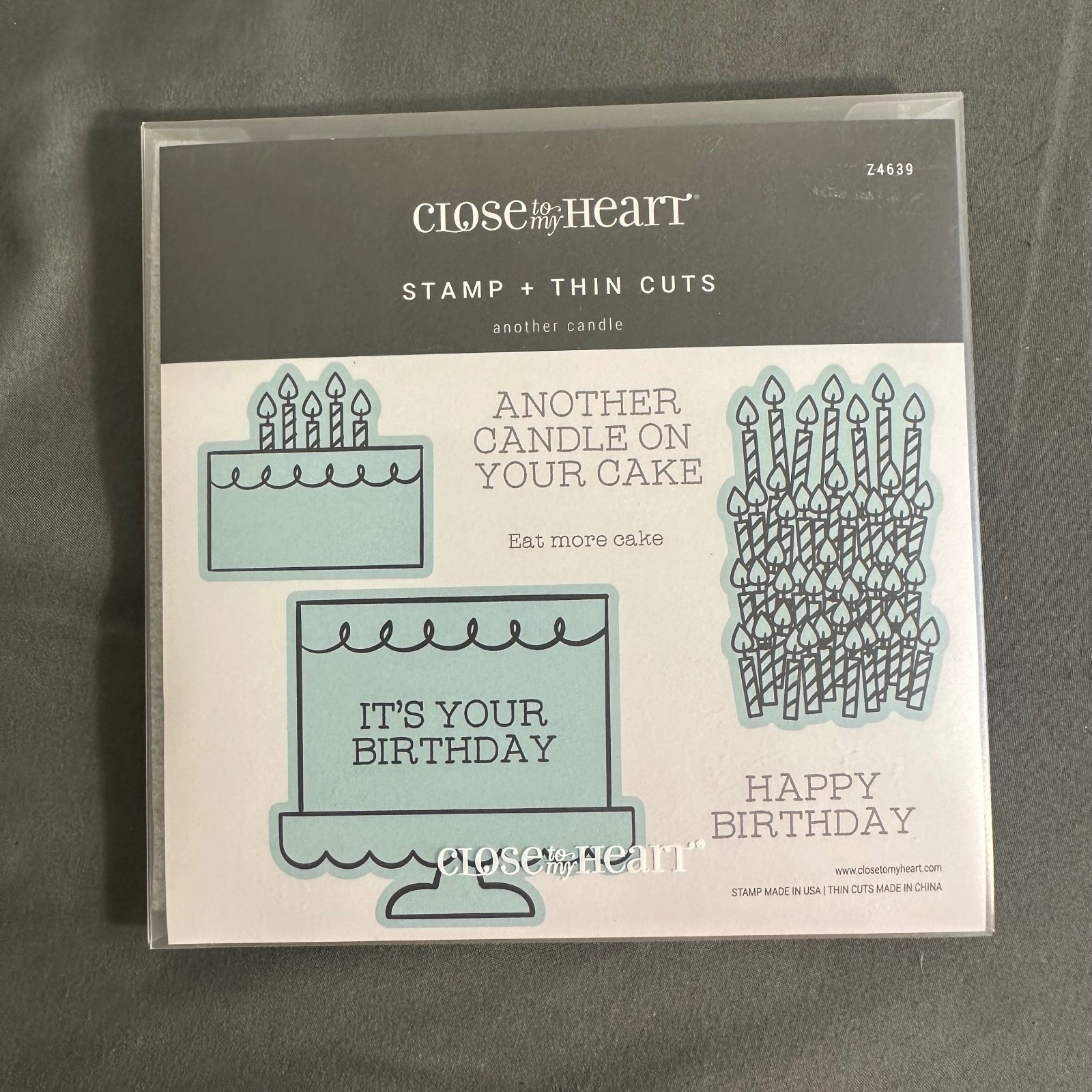 Close To My Heart Z4639 Another Candle Acrylic Stamp and Thin Cut Set