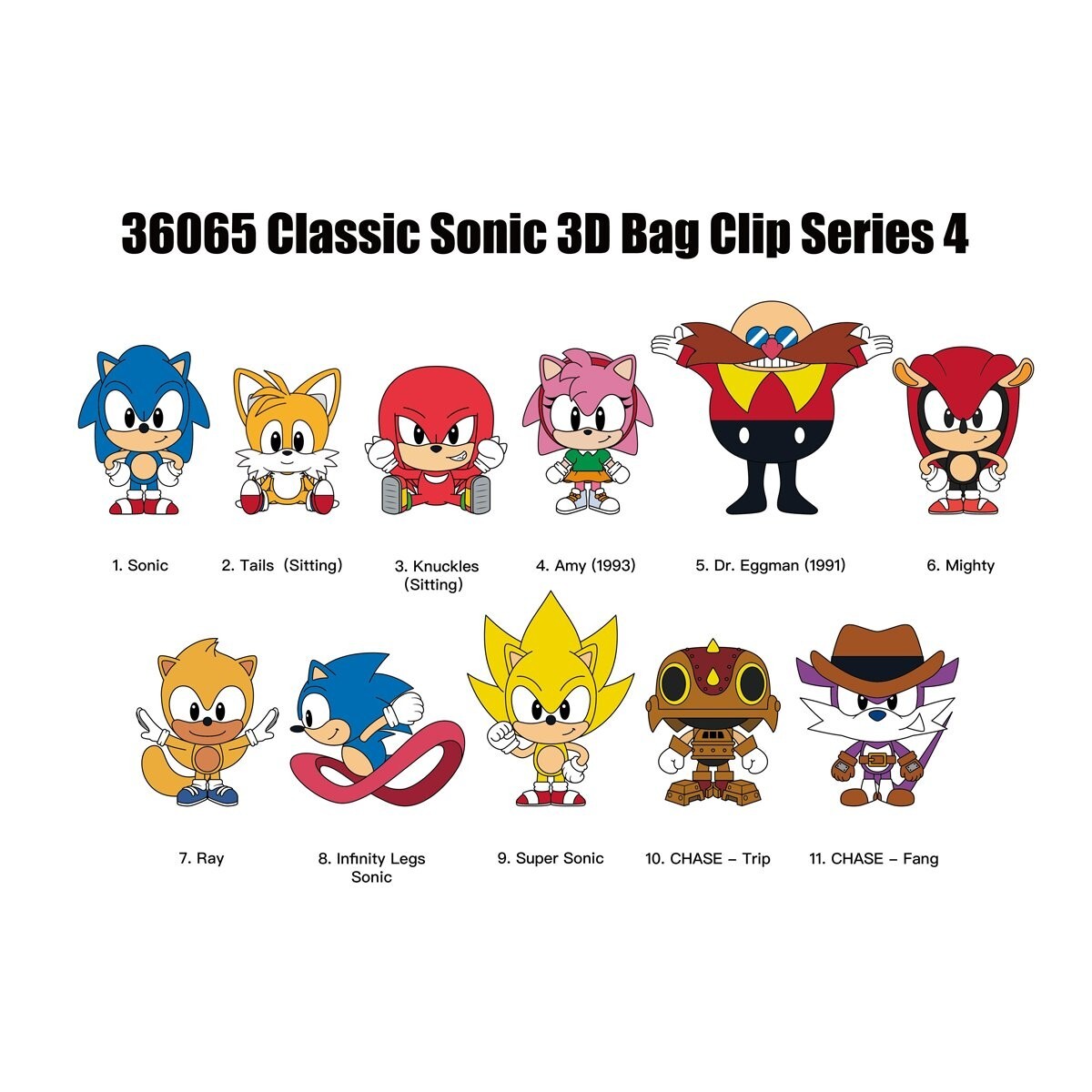 Sonic NEW * Mighty Clip * Blind Bag Series 4 Figural Key Chain Monogram