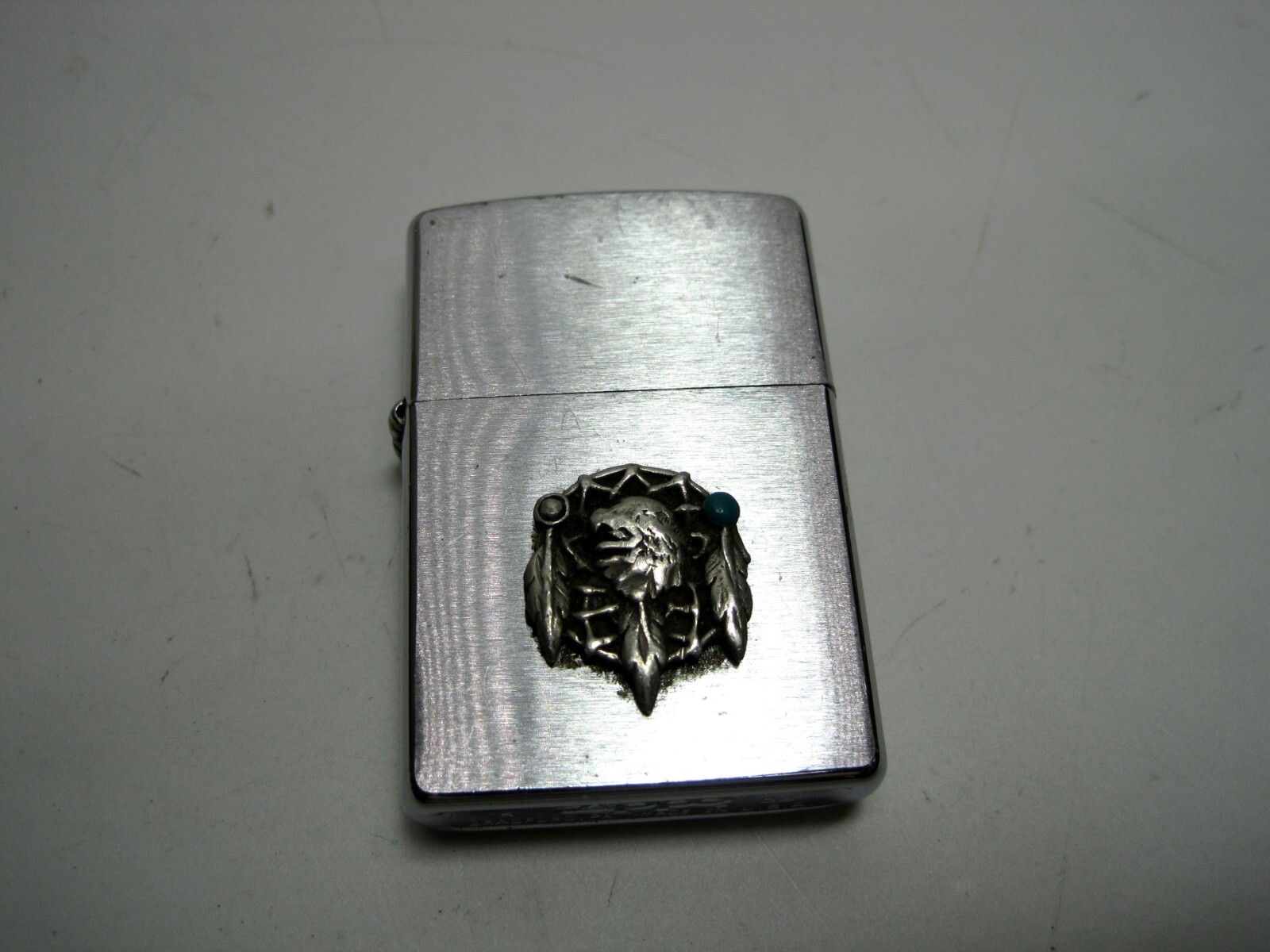 Vintage 2004 Stainless Steel Eagle & Feathers Zippo Lighter K 04