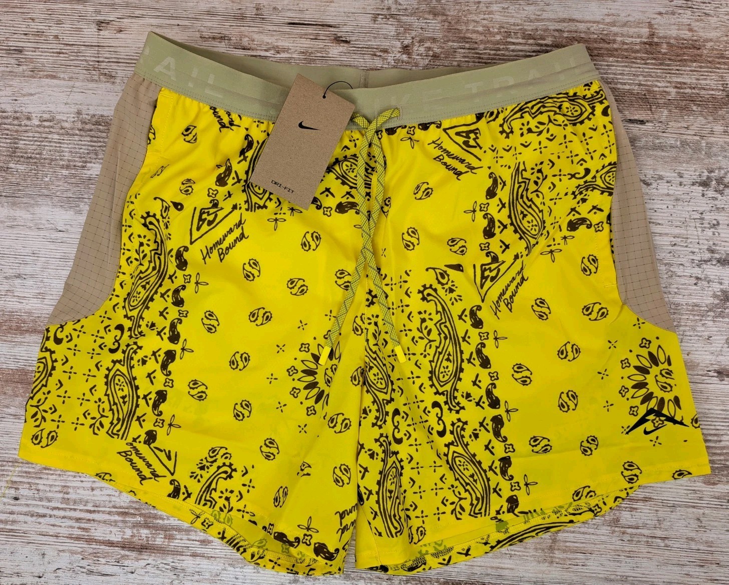 Nike Trail 6” Dri-Fit Brief Lined Running Shorts Print Men's Size Large NEW