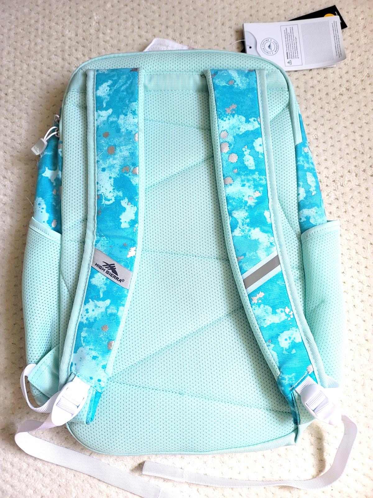 NWT High Sierra Swoop SG Laptop Backpack- 'Art Class' Teal Mint Sky Blue 30L