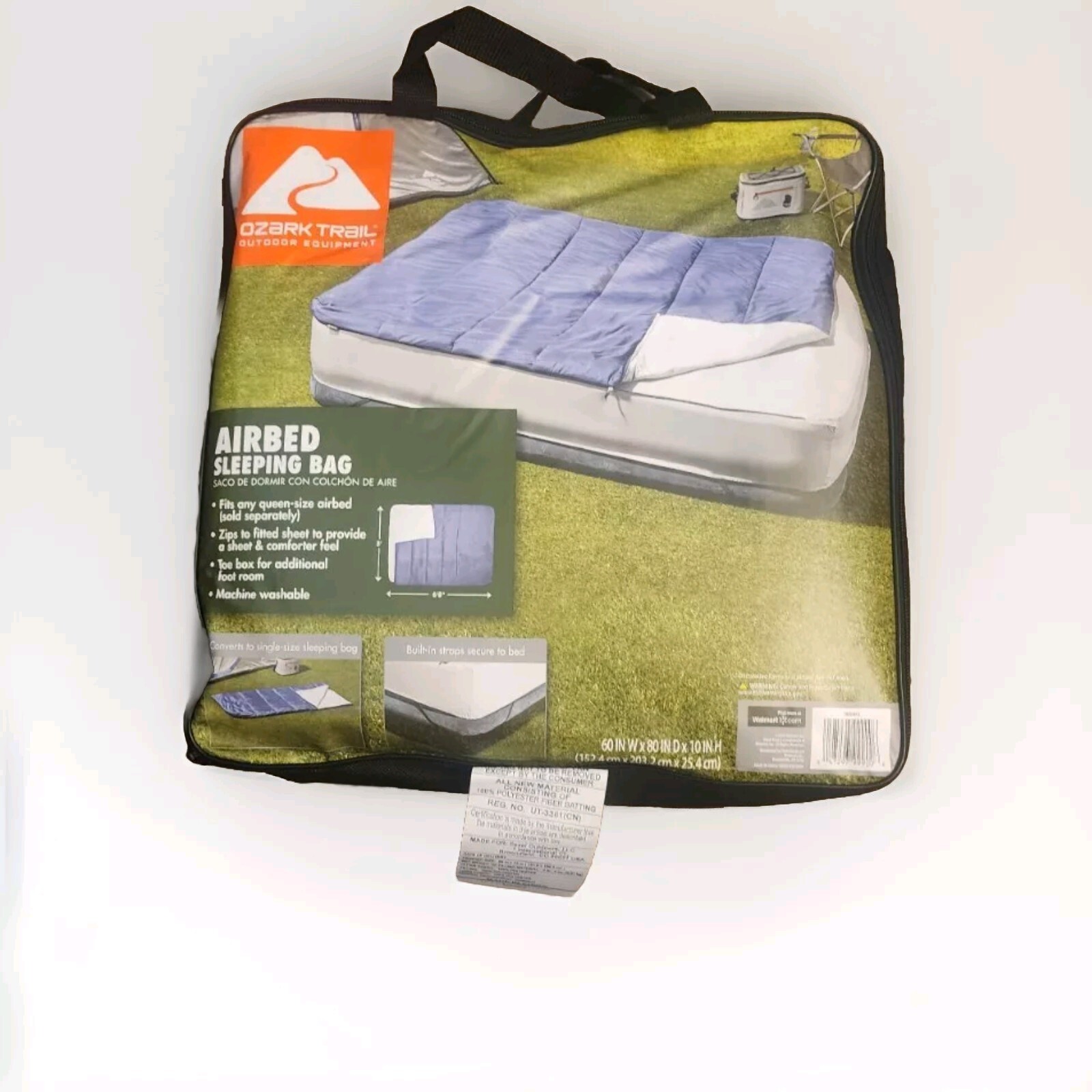 New Ozark Trail  Outdoor Equipment Queen Airbed Sleeping Bag Travel Camping Bed