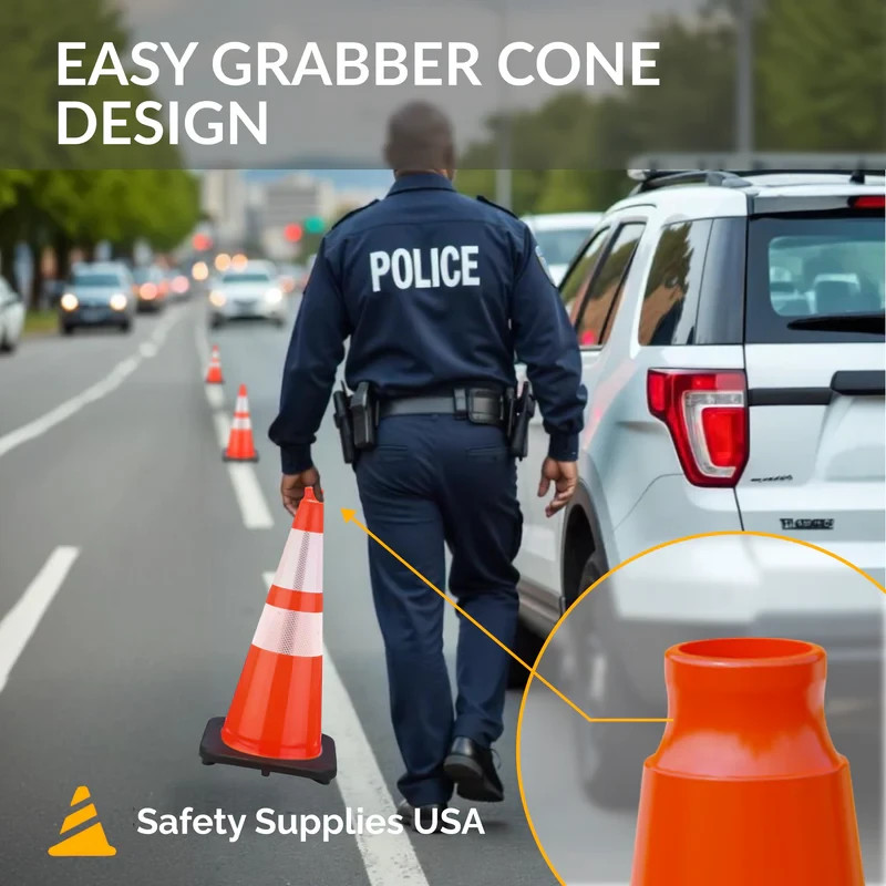 100 Qty Bulk 28” Orange Traffic Cones 7lb Base w/Reflective Collars MUTCD