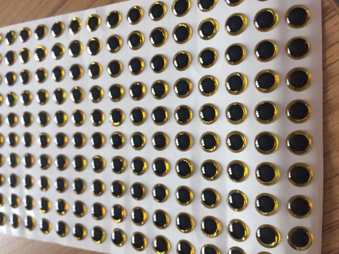 184PCS 9mm Gold Large Pupil 3D Fishing Lure Eyes Fly Tying, Jigs, Crafts