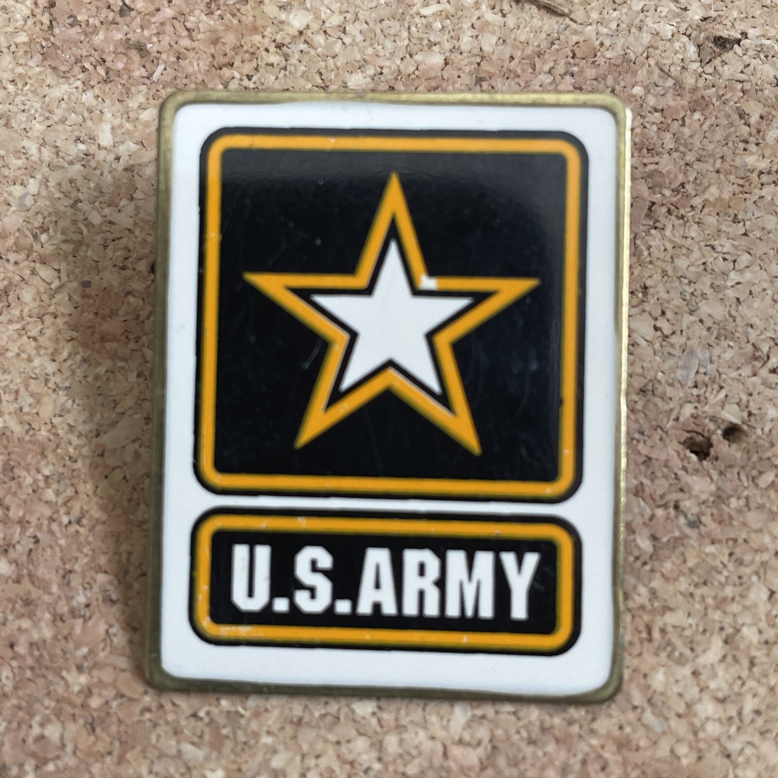 Vintage US Army Star Rectangle Lapel Pin Made In USA