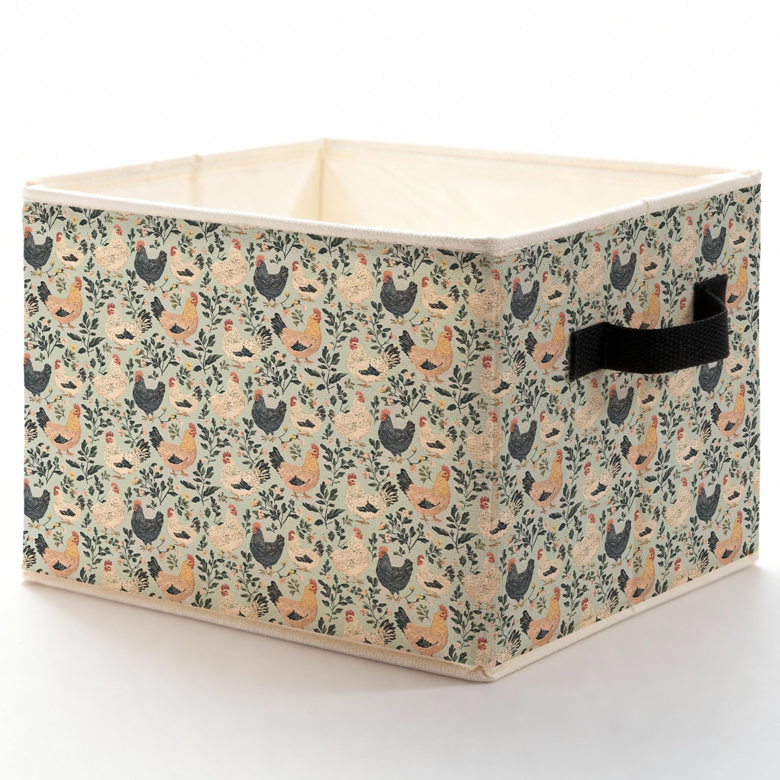 LADOCK Flower Chicken Storage Bins Box, Toybox for Girls, Rustic Botanical Fa...