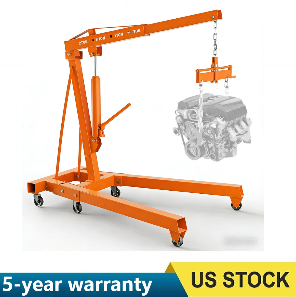 Engine Hoist with Lever Folding Cherry Picker Engine Hoist Folding Shop Crane US