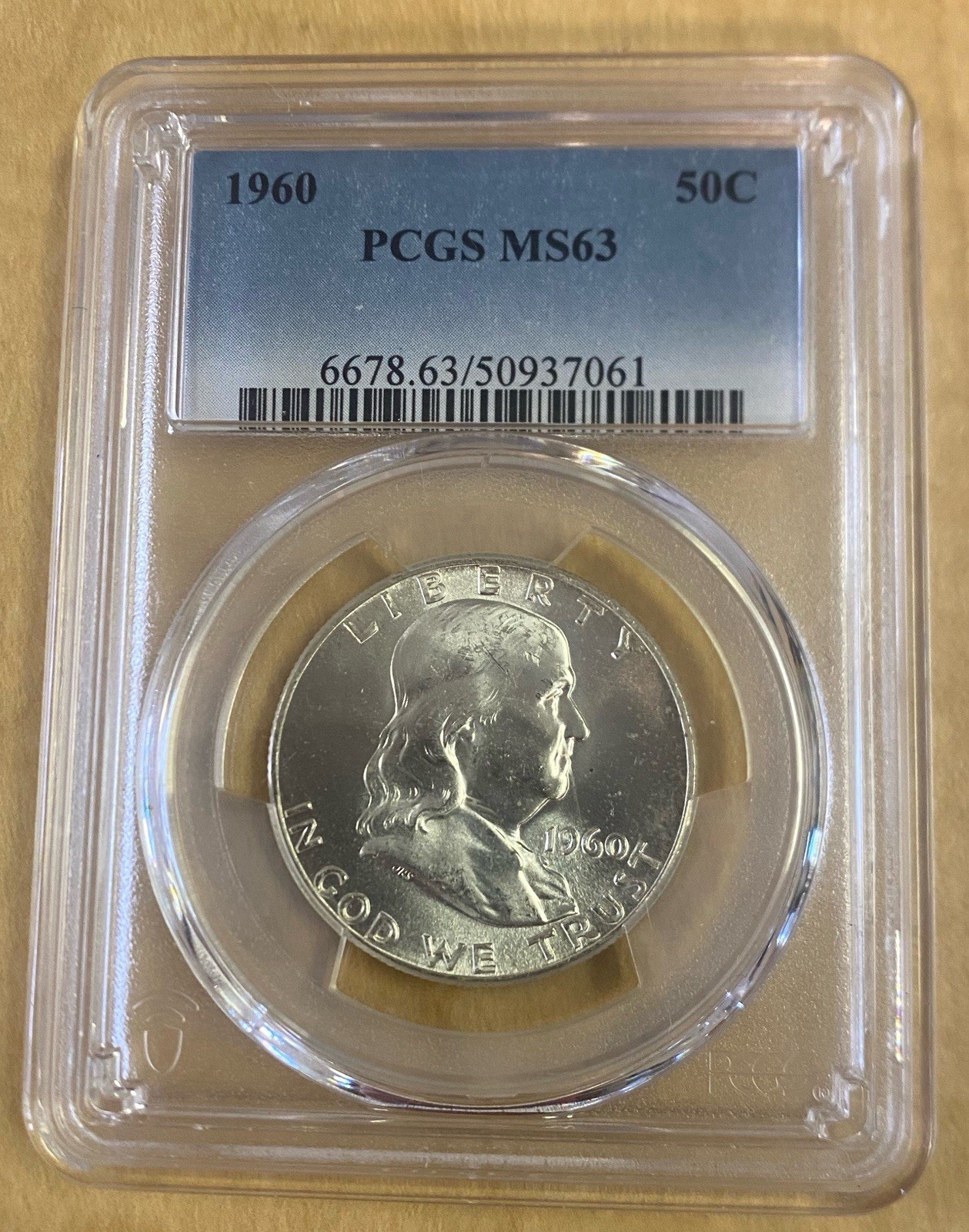 1960-D Franklin Half Dollar PCGS MS63 - Bright White - Beautiful Coin!