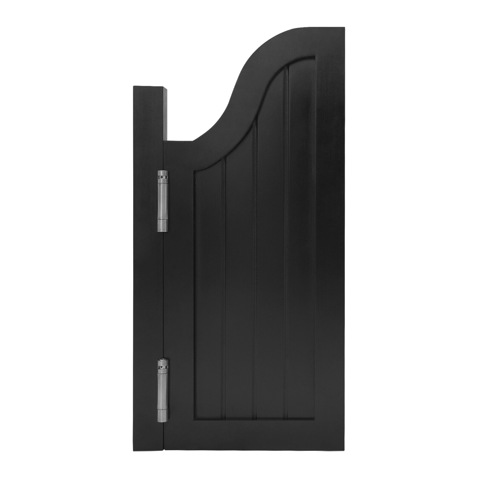 Modern Swing Solid Wood Door Vertical Stripe Partition Door 70x70cm Black