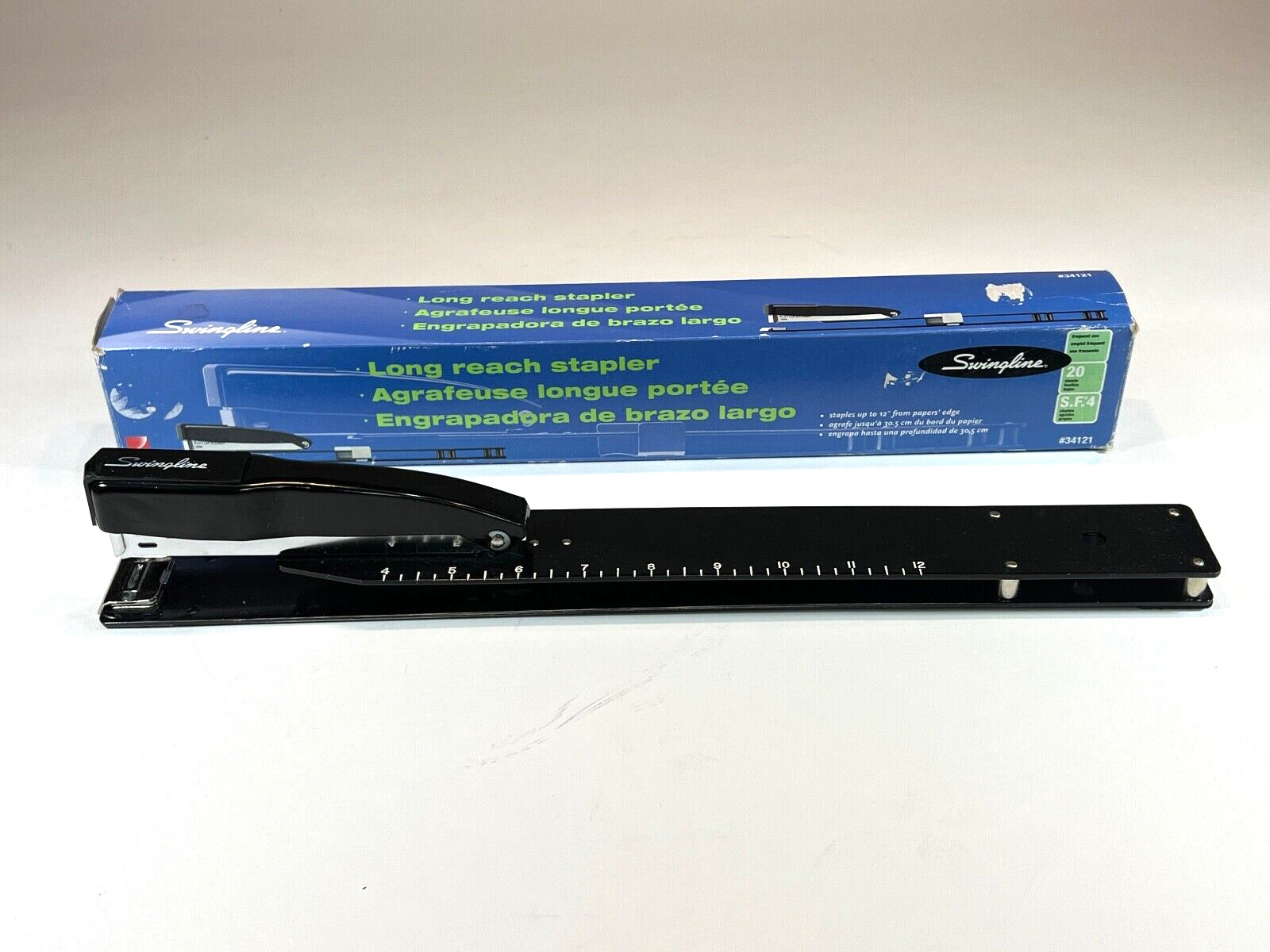 Swingline 34121 Long Reach Stapler 20 Sheet Capacity w/Box