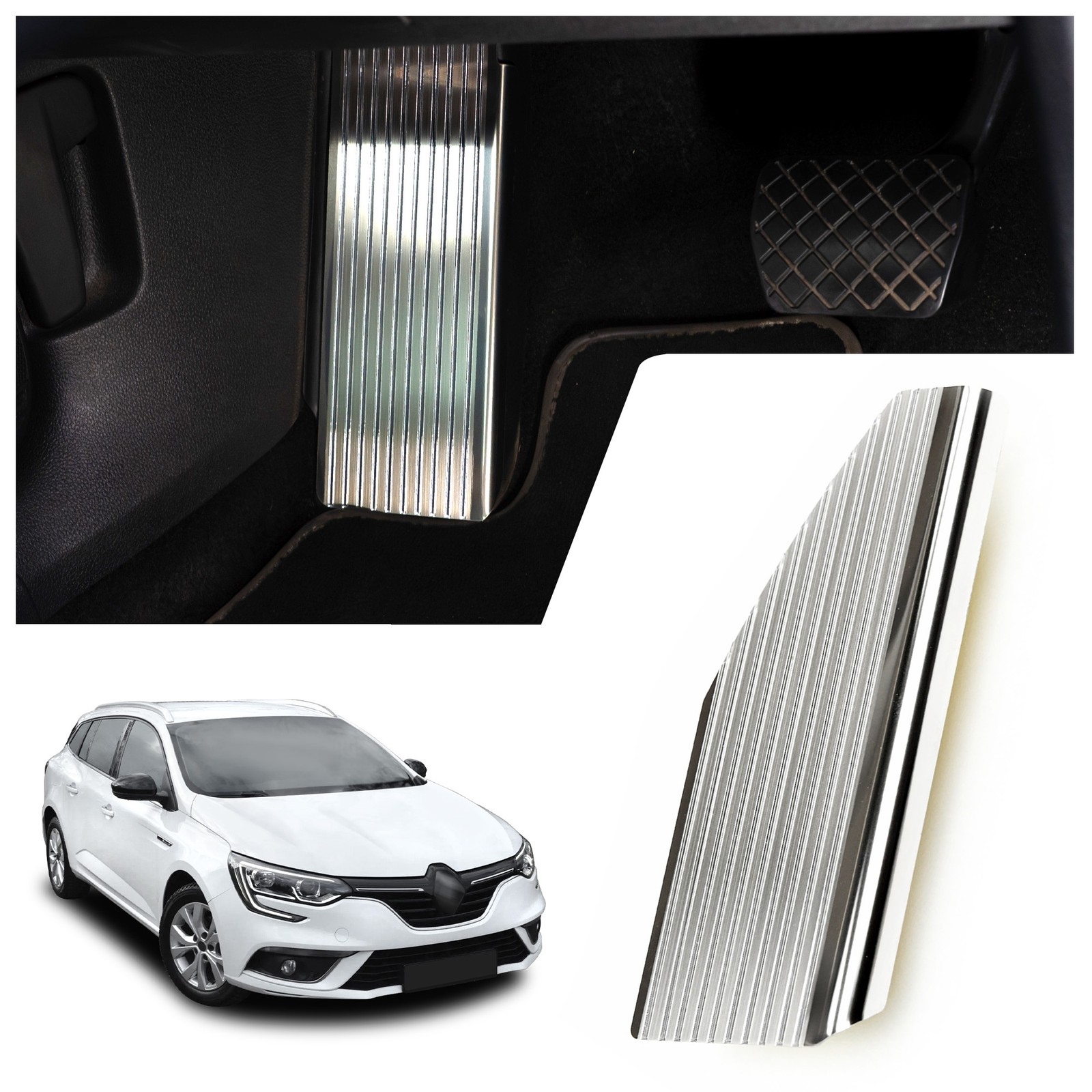 Footrest Plate for Renault Megane Grandtour Station Wagon 2016-2024 Silver
