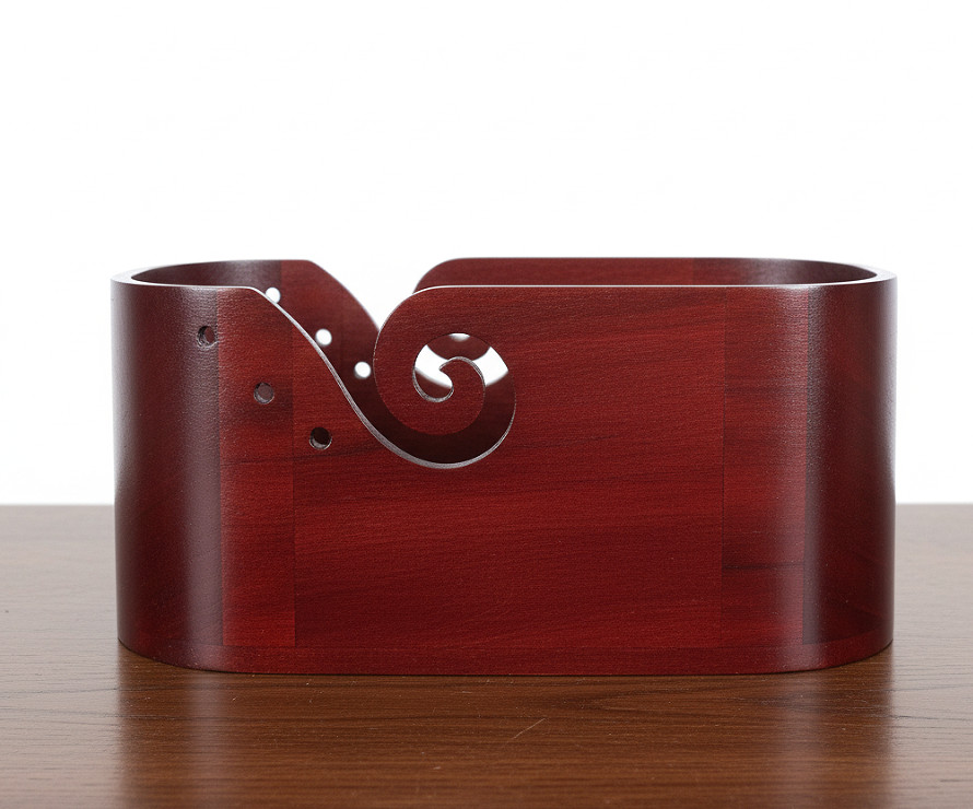 Wooden Yarn Bowl Wool Ball Holder Knitting Bowl Swirl Design Smooth Crochet Bowl