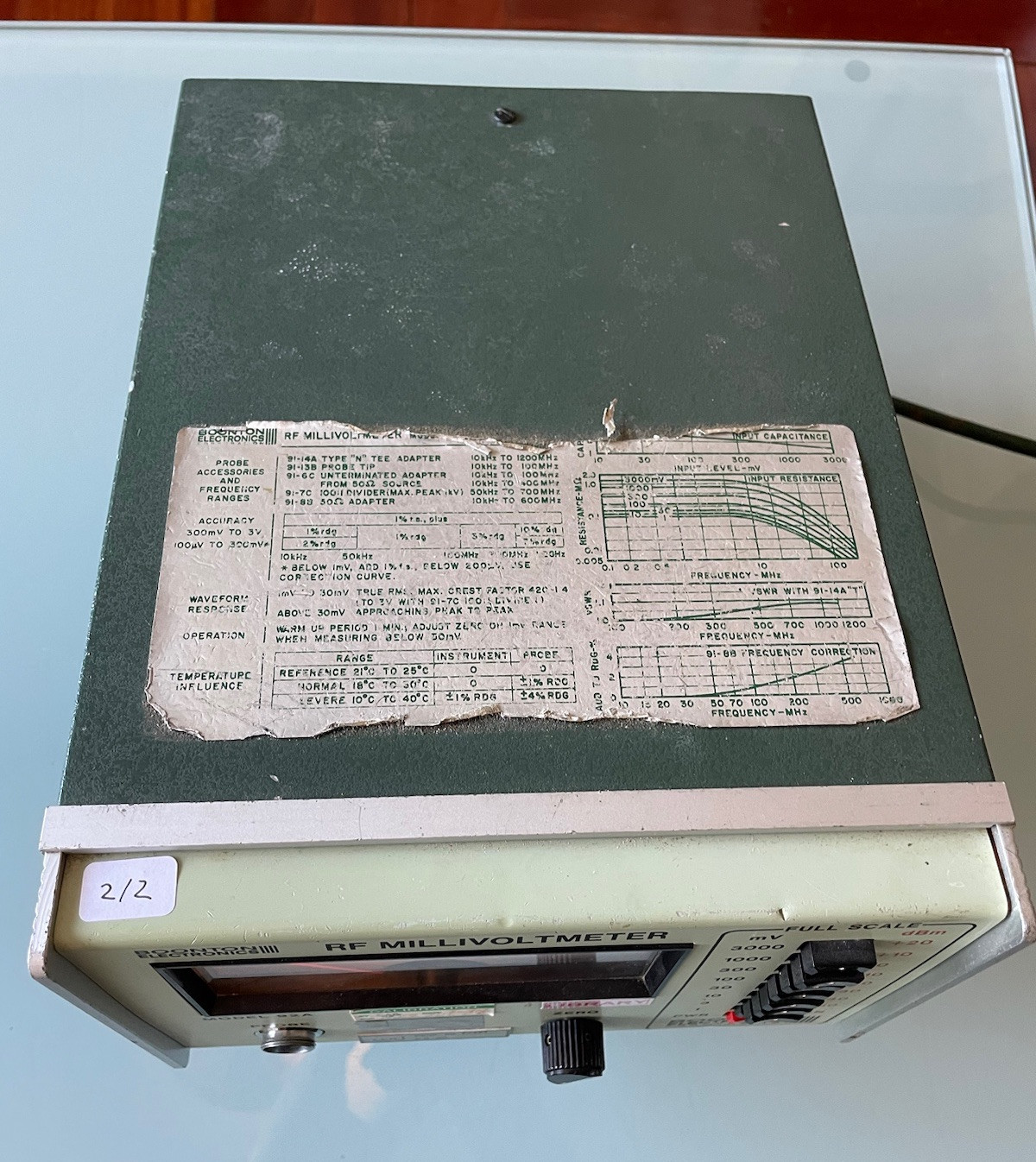 Boonton RF Millivolt Meter Model 92A No Probe Powers On As Is