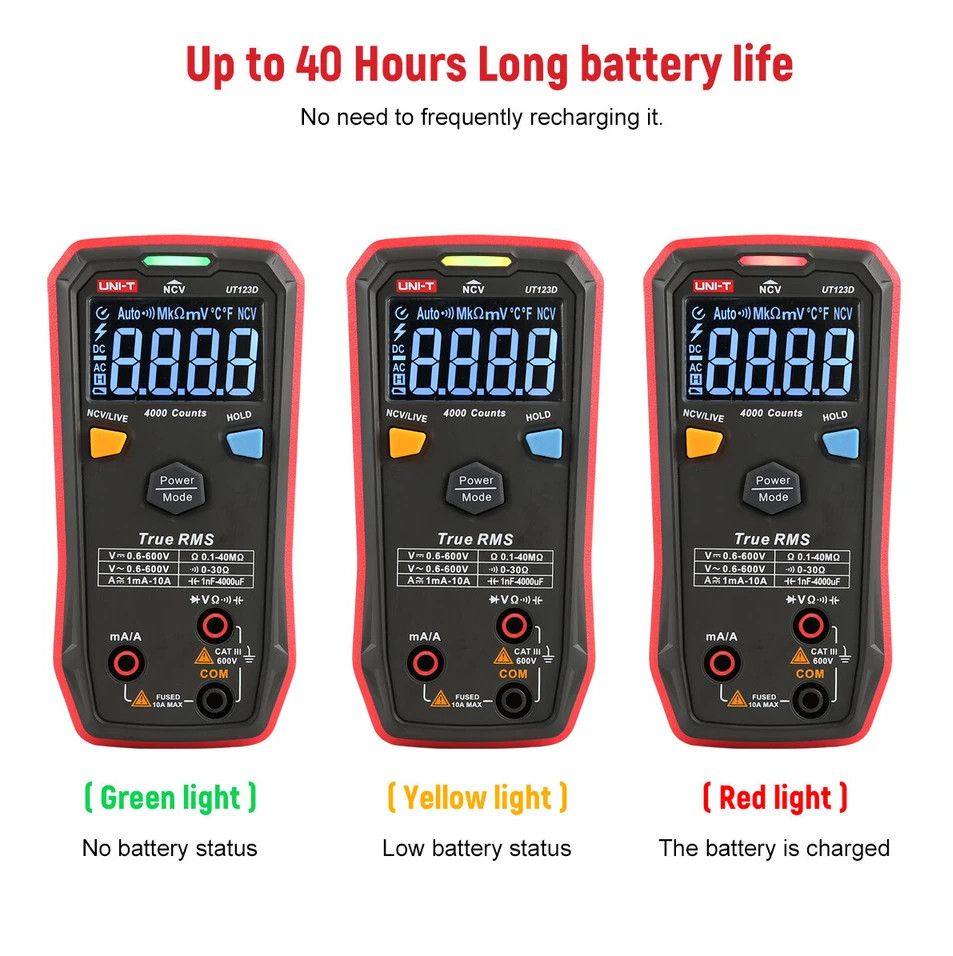 UNI-T UT123D Mini Digital Multimeter Auto Range Data hold AC DC Meter