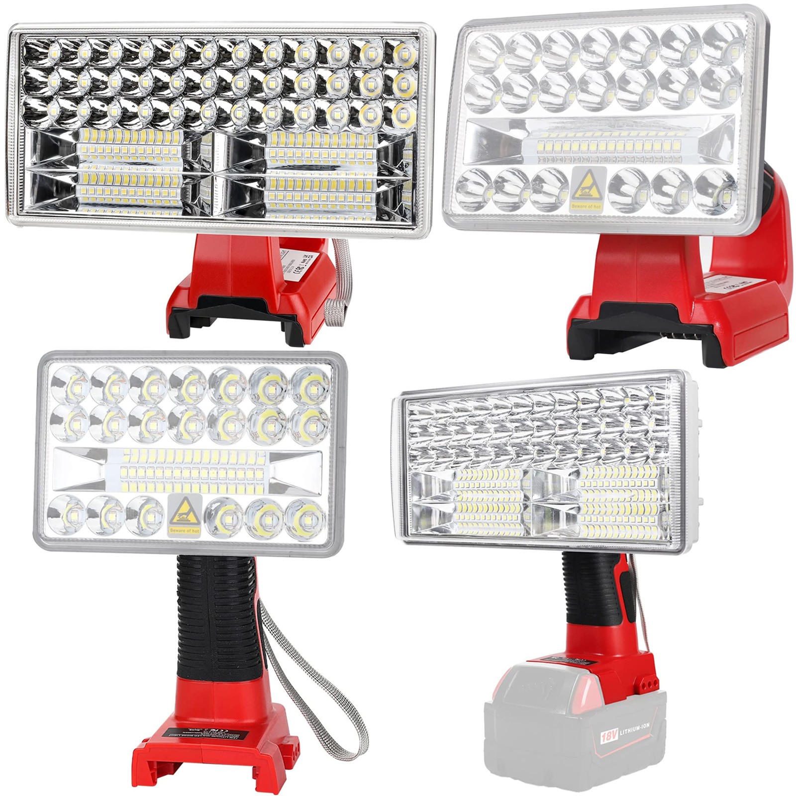 40W 18W Cordless Lamp LED Work Light for Milwaukee 18V Li-ion Battery 48-11-1852