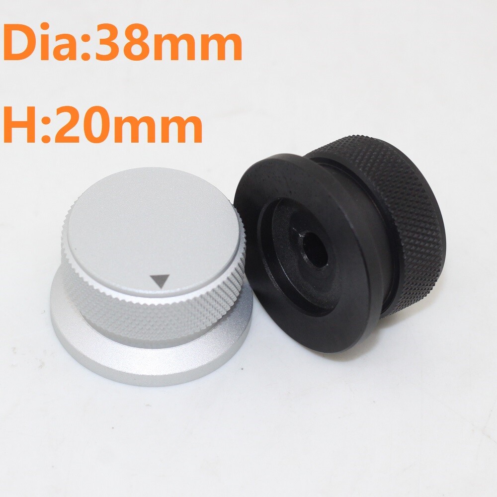 Diameter 38mm high 20mm Aluminum Solid Knob Volume Potentiometer Knob HIFI Knob