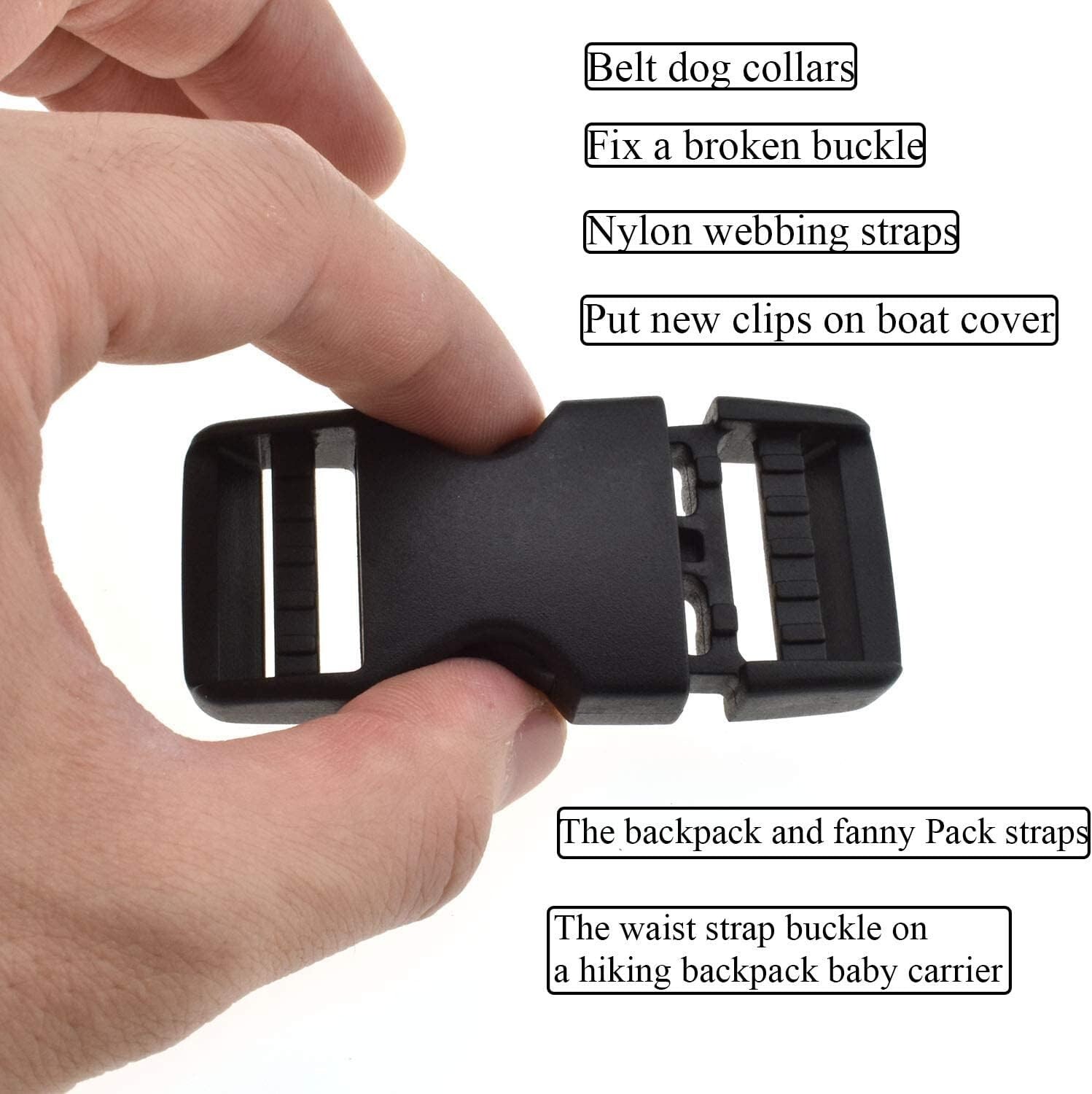 6 Set for Nylon Webbing Strap 1" Quick Side Release Plastic Buckles Clip Buckles