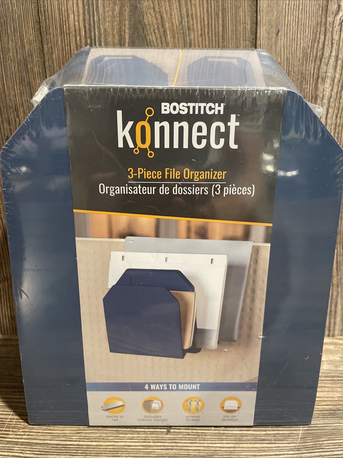 Bostitch Konnect Plastic 3-Piece File Organizer KT-3FOLDER-Blue