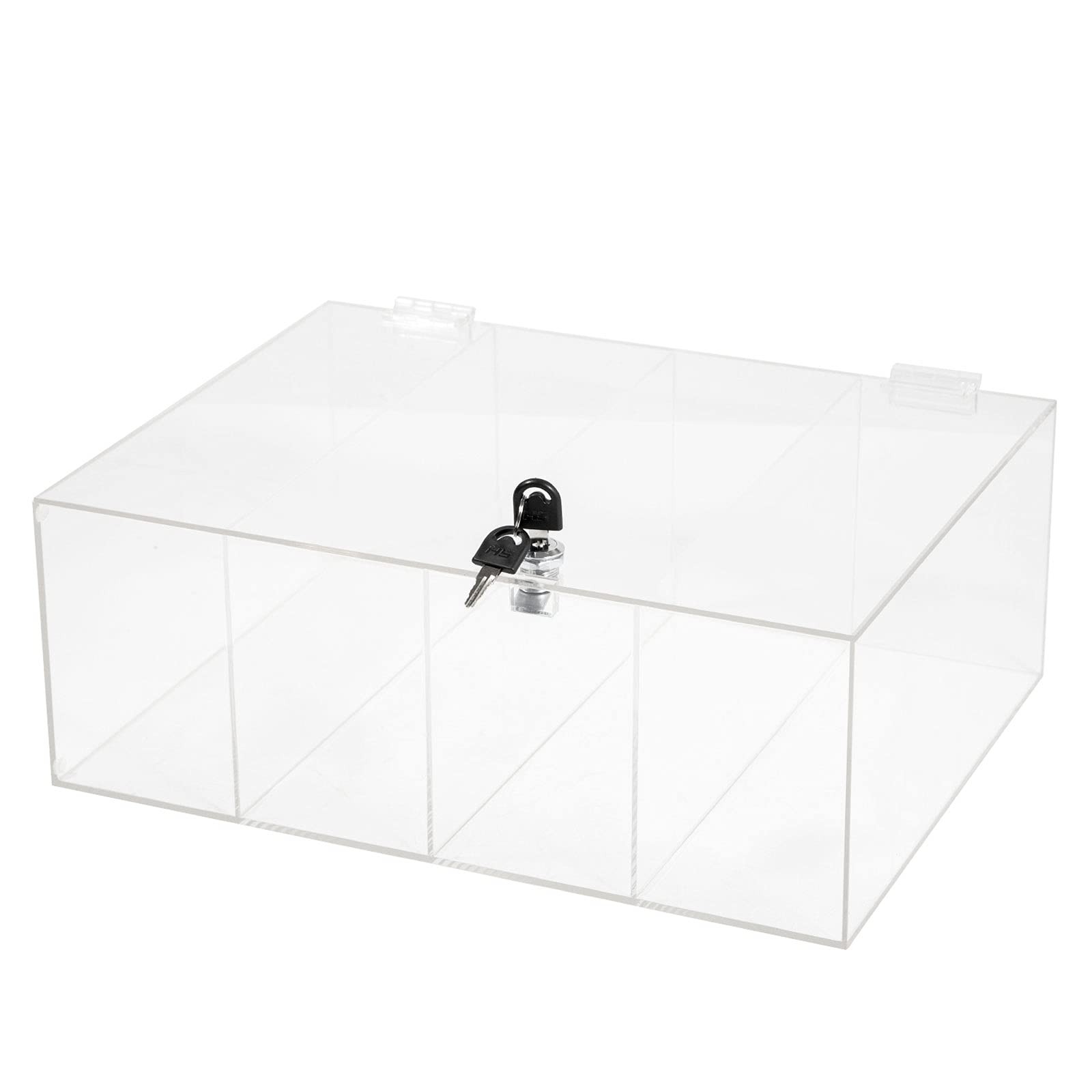 Acrylic Display Case Countertop Clear Box Dustproof Shelves Showcase with Lock