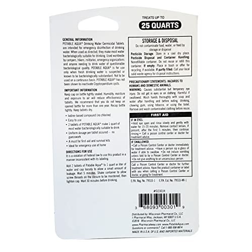 Water Purification Treatment Tablets 50 Count