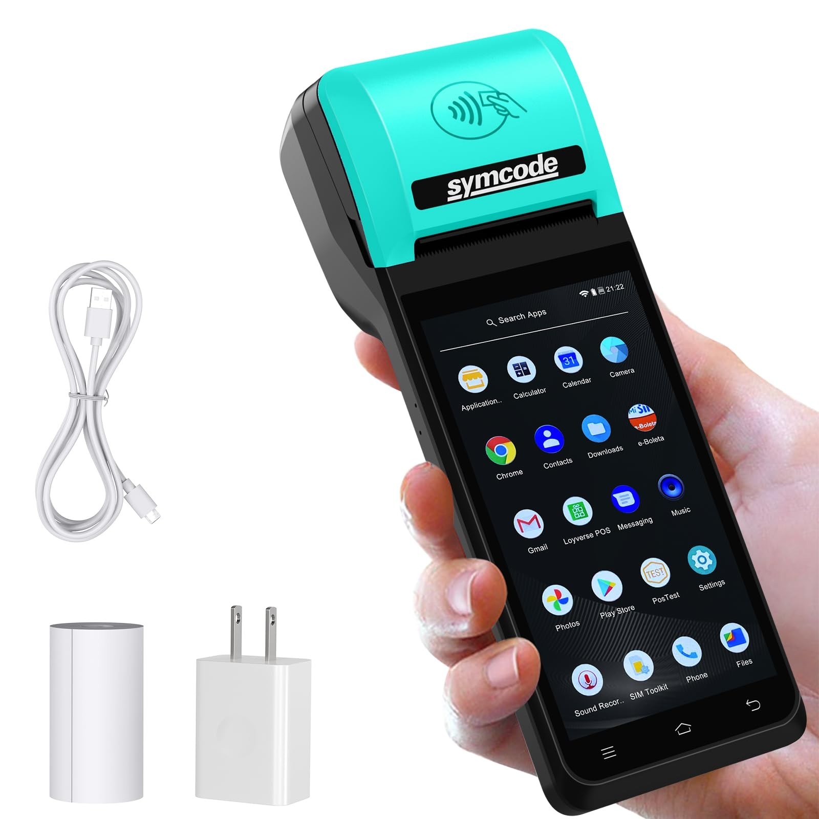 POS PDA Thermal Receipt Printer Handheld Printer Mobile POS Machine 5.5" Touc...