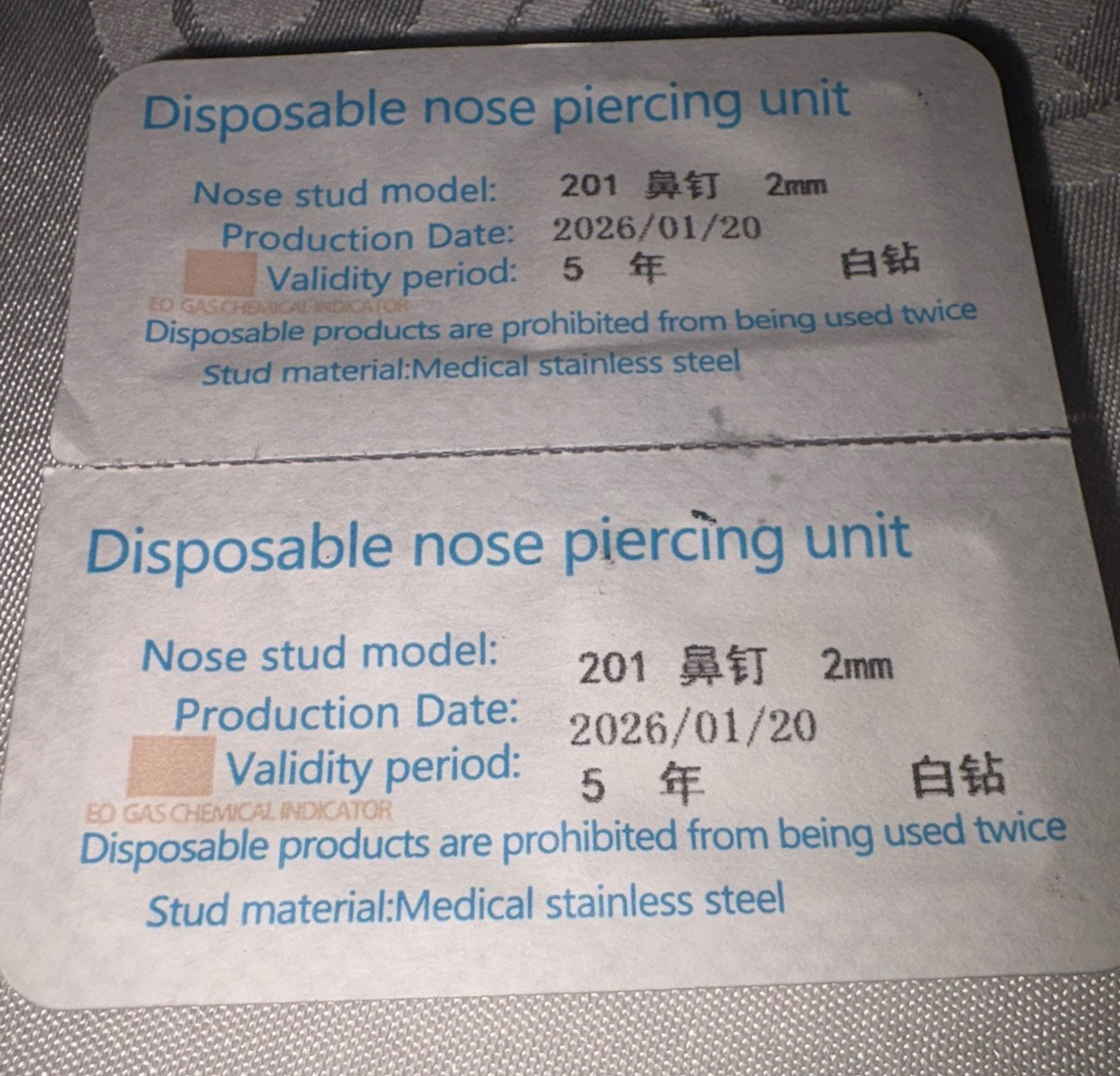Nose Piercing - 2 Pack Self Nose Piercing Kit Unit Disposable Nose Piercing