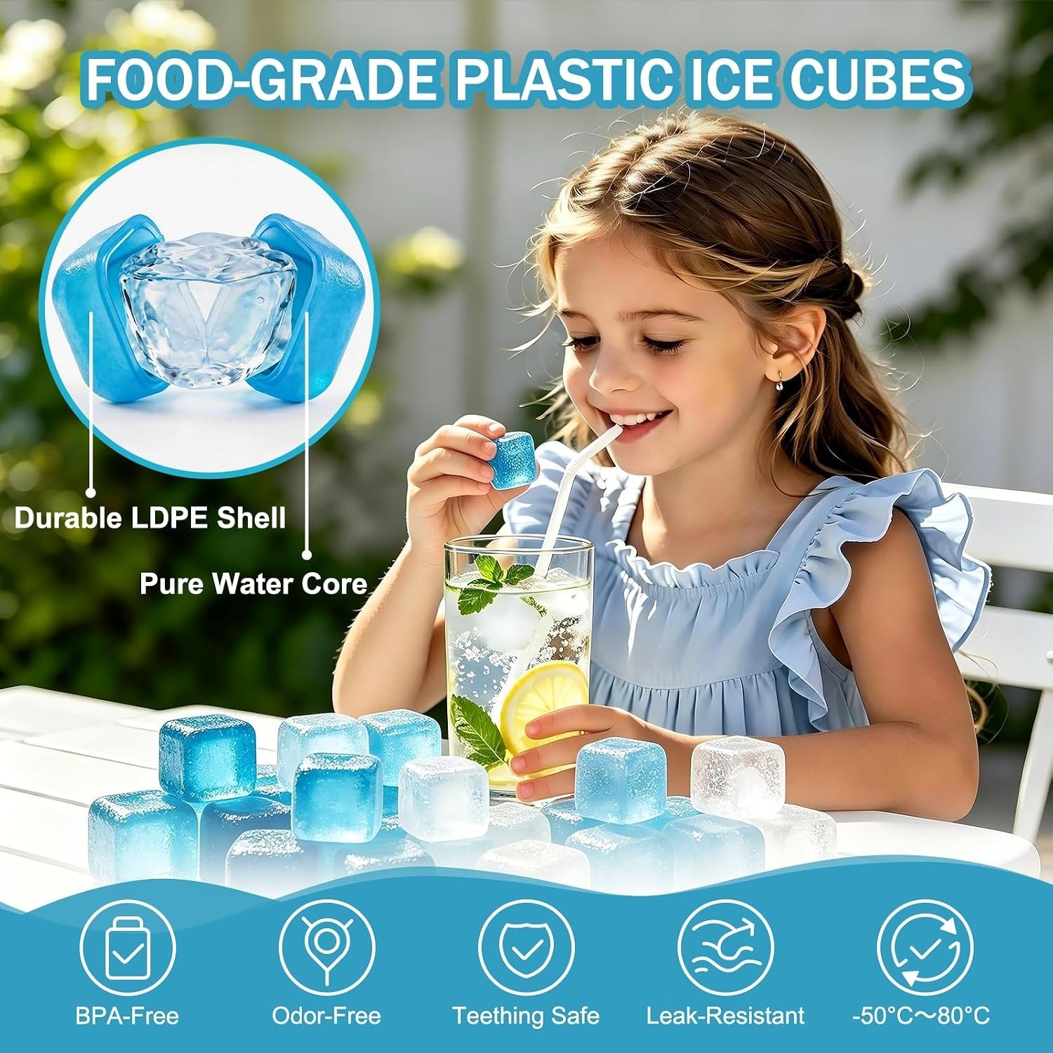 360PC Reusable Ice Cubes Refreezable Ice Cubes Reusable Ice Cubes