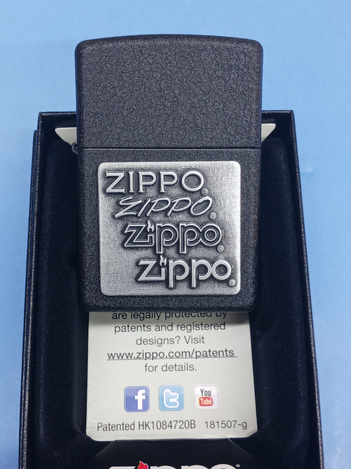 Zippo 363 Pewter Emblem Black Crackle