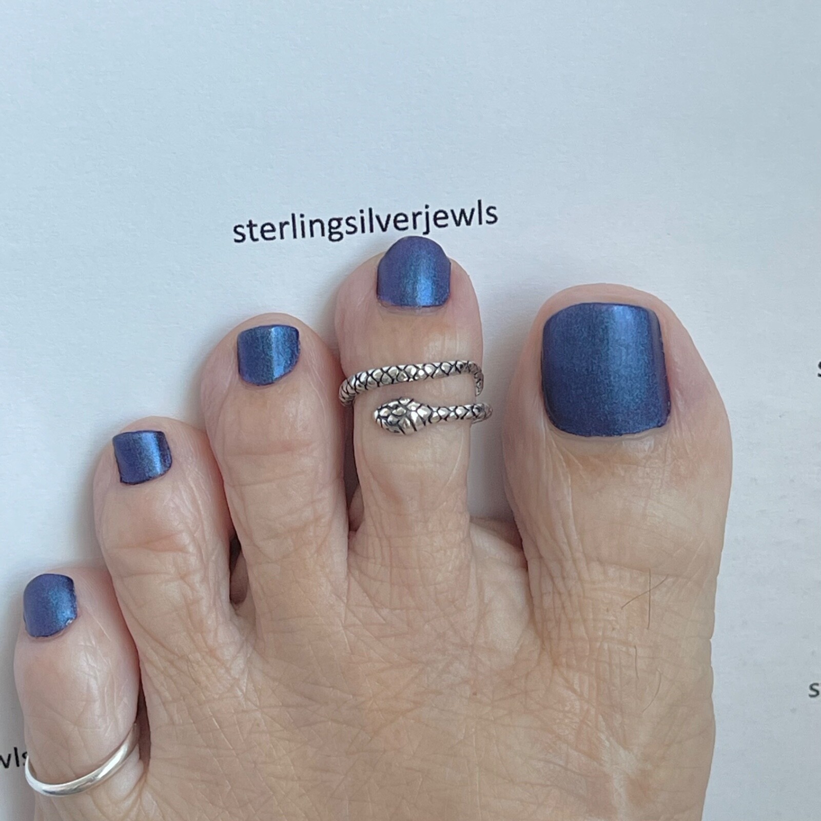 Sterling Silver Wraparound Snake Toe Ring, Silver Rings, Reptile Ring, Animals