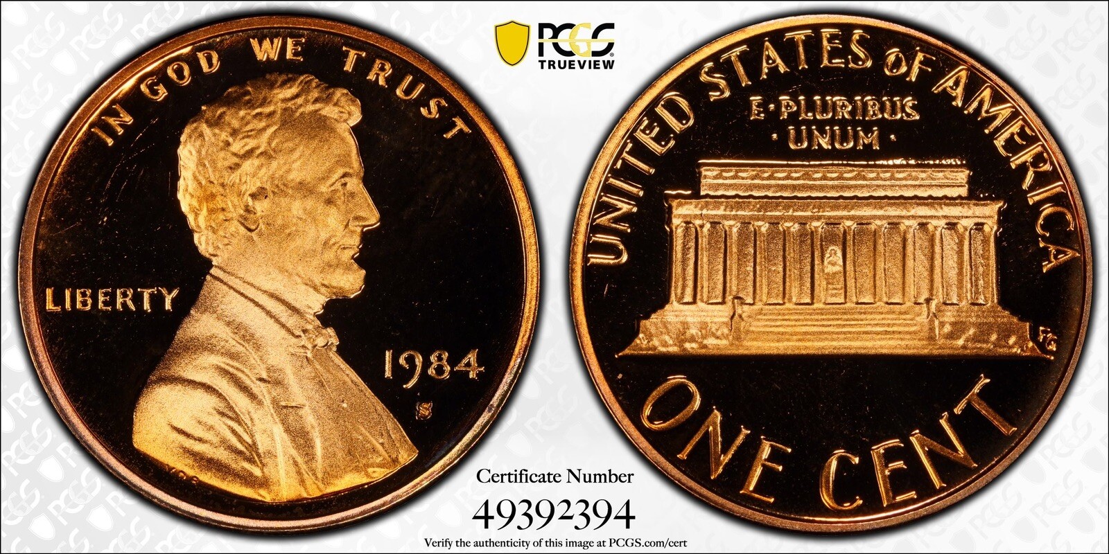 1984 S Memorial Lincoln Penny PCGS PR 69 DCAM Proof Uncirculated