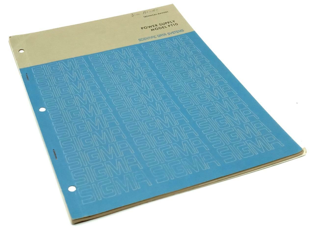 Scientific Data Systems Model PT10 Power Supply Technical Manual