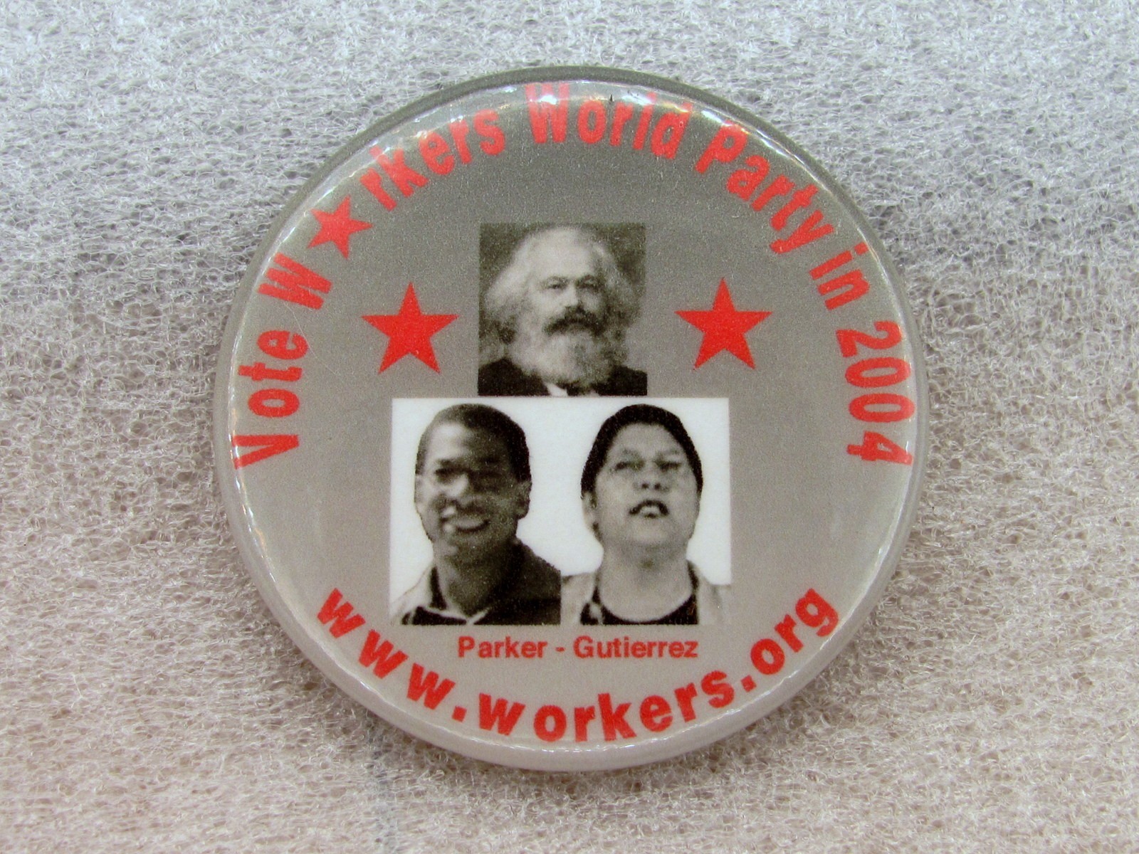 2004 John Parker for President 2 1/4" Pinback Button World Workers Party