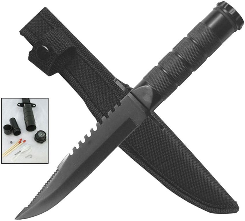 ElitEdge Survival Fixed Knife 4.75" Stainless Steel Blade Metal Alloy Handle