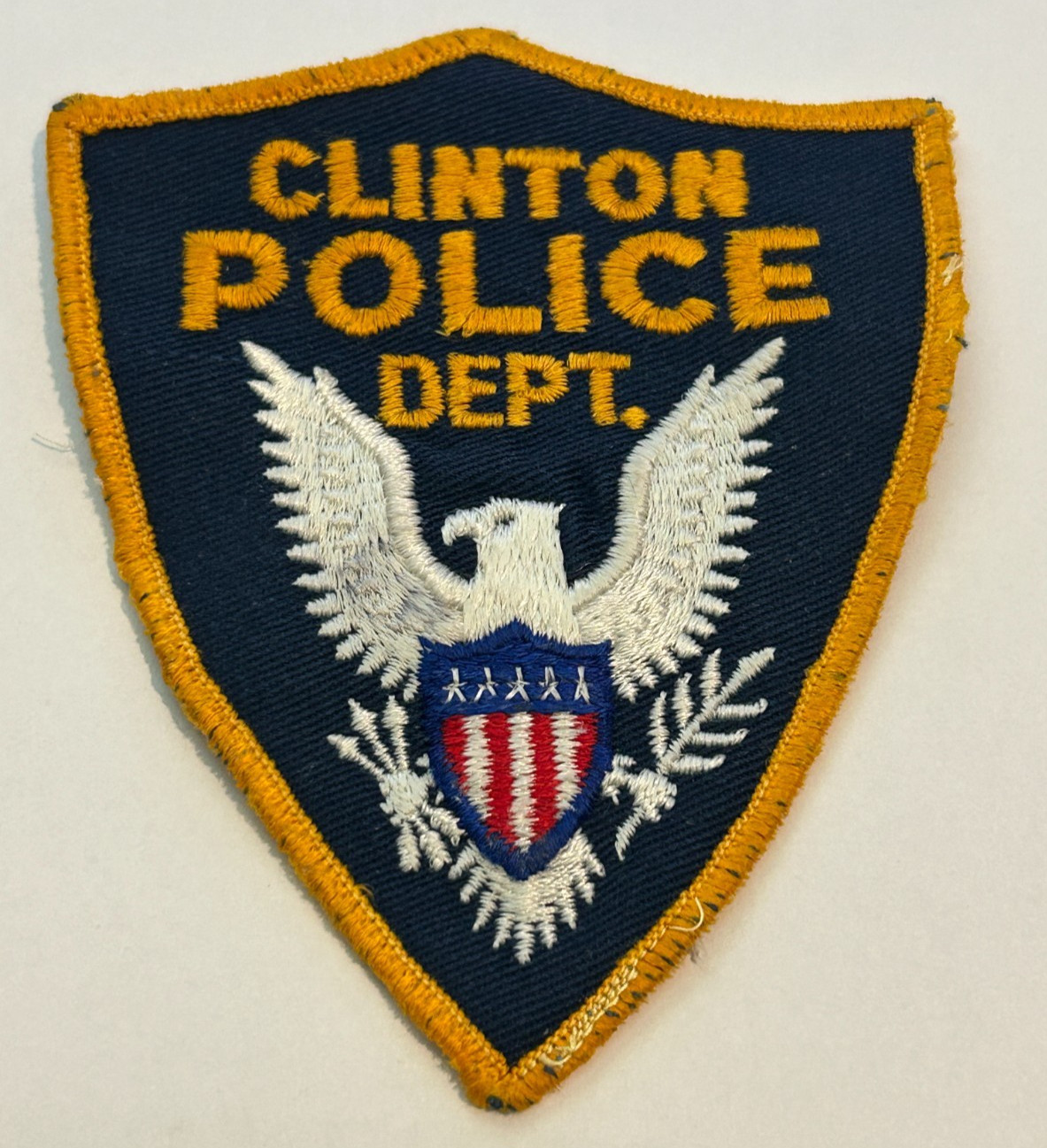Vintage Clinton Illinois Police Cloth Patch Uniform Take Off