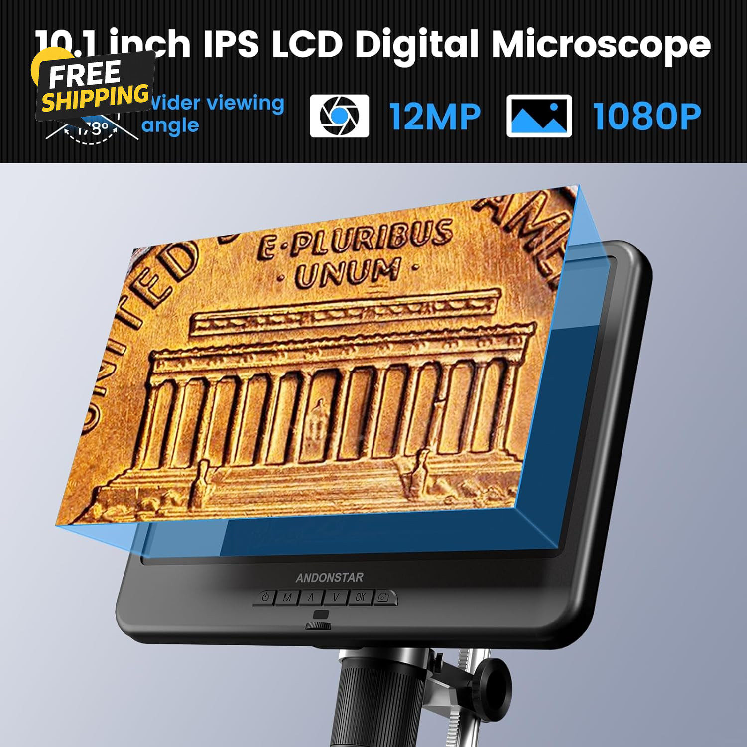 AD210 10.1 Inch LCD Digital Microscope for Adults, Soldering Microscope