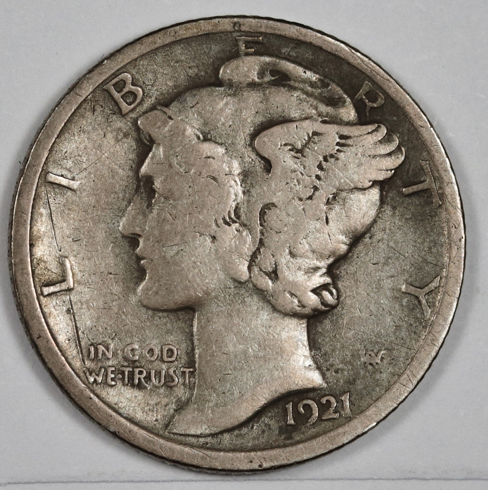1921 Mercury Dime.  Fine.  185887